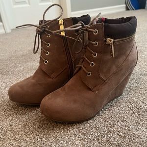 Brown ankle booties